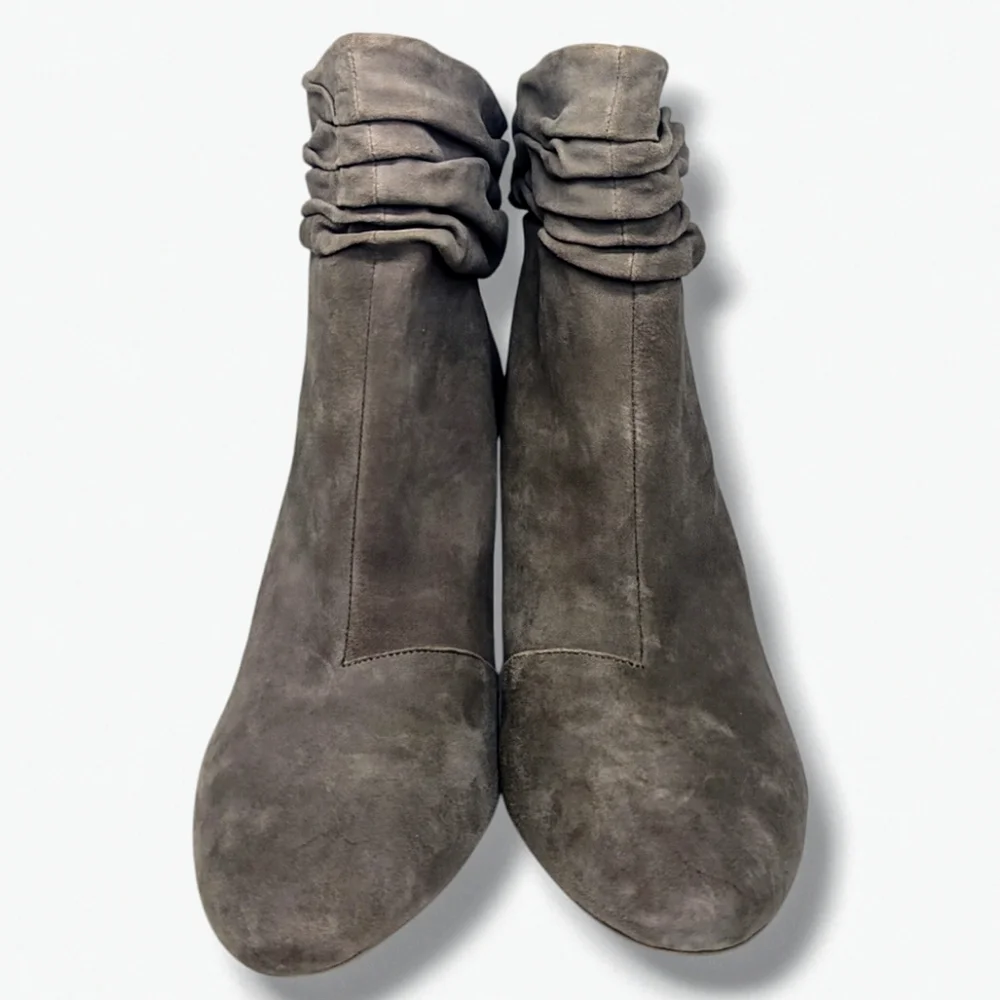 DKNY | Sabel Grey Suede Ultra High Ankle Bootie Heels Women's Size 10 - Picture 5 of 9
